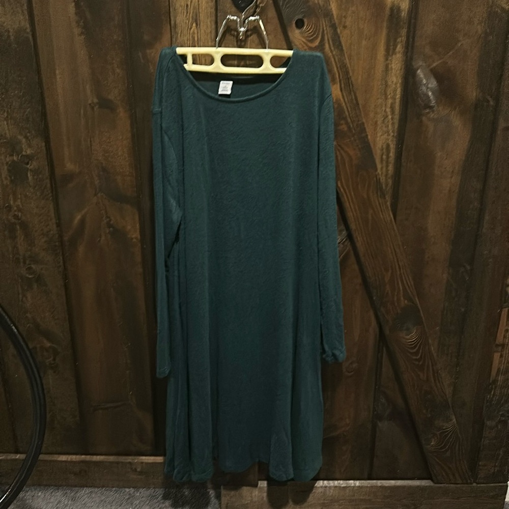 Dark Green Old Navy Knit Swing Dress, Size Medium Petite